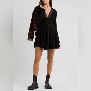 Free People Lace Long Sleeve Dress Size Small